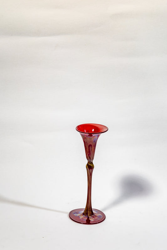 “Crimson Lilybud Flute Vase”