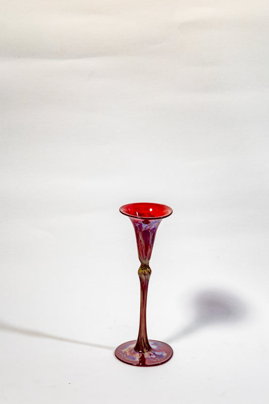 “Crimson Lilybud Flute Vase”