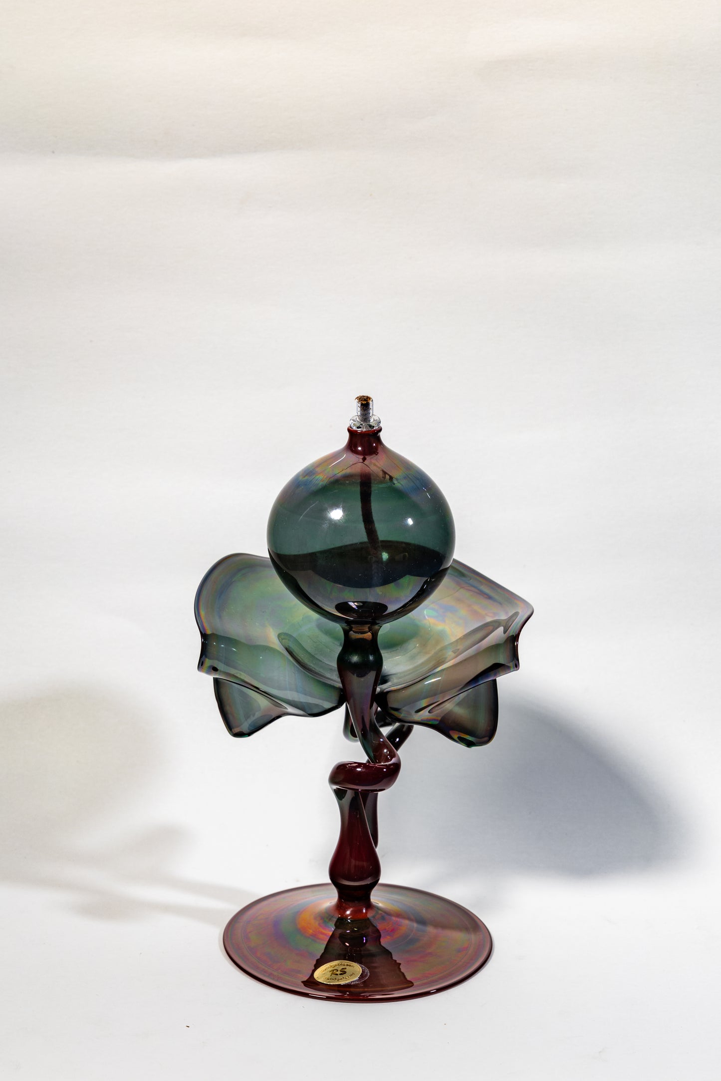 Handblown Vintage Oil Lamp Sculpture