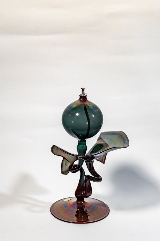 Handblown Vintage Oil Lamp Sculpture