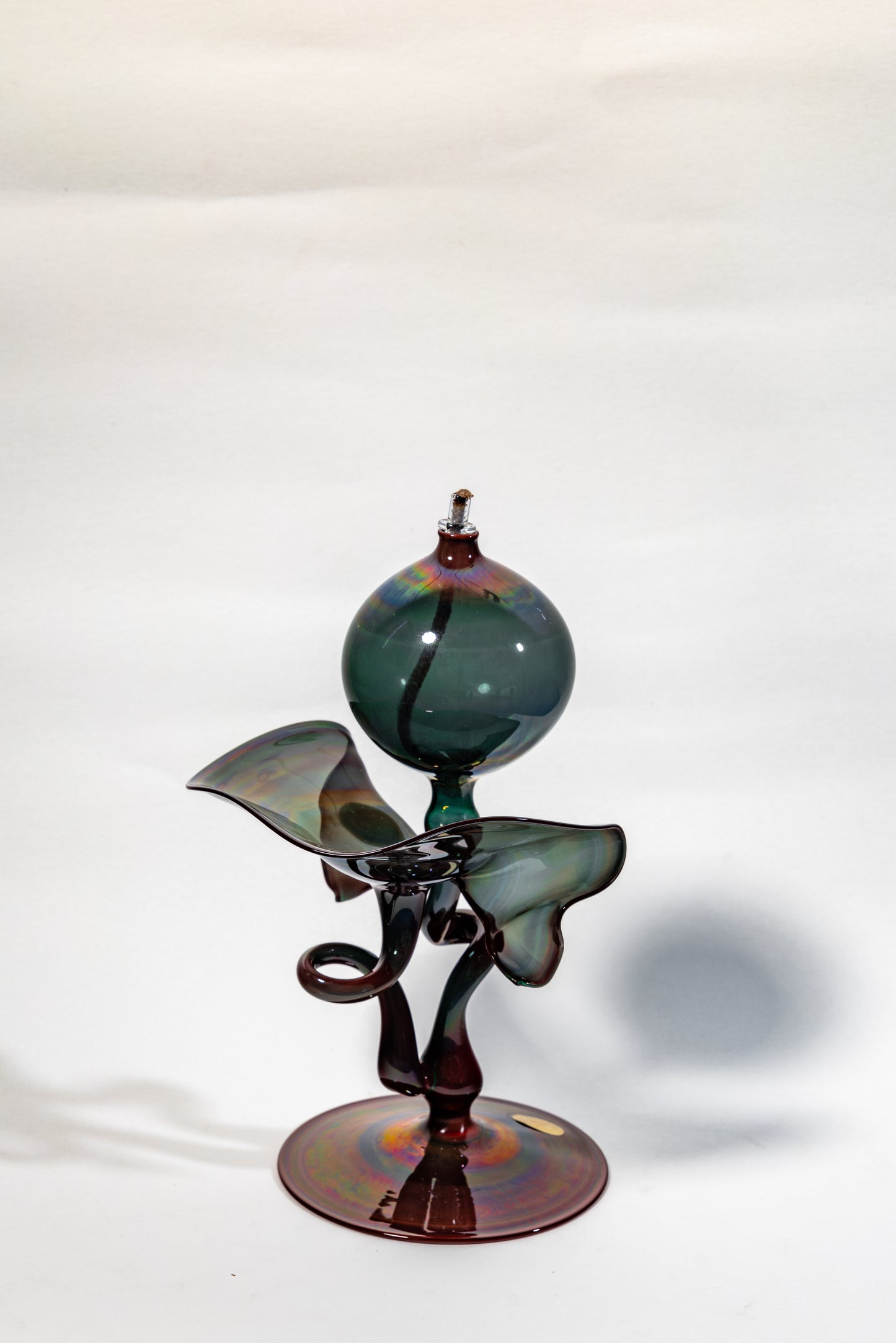 Handblown Vintage Oil Lamp Sculpture