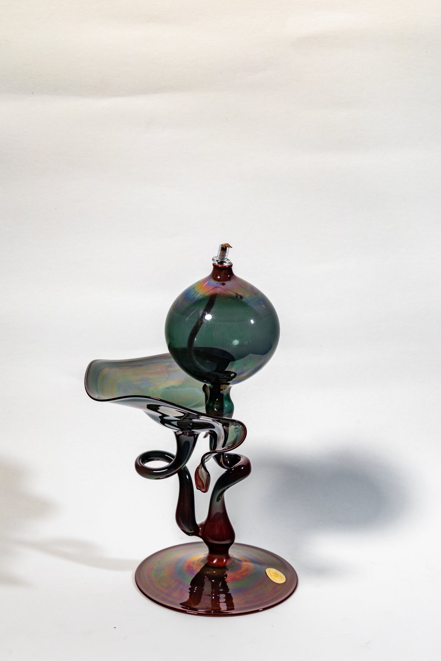 Handblown Vintage Oil Lamp Sculpture