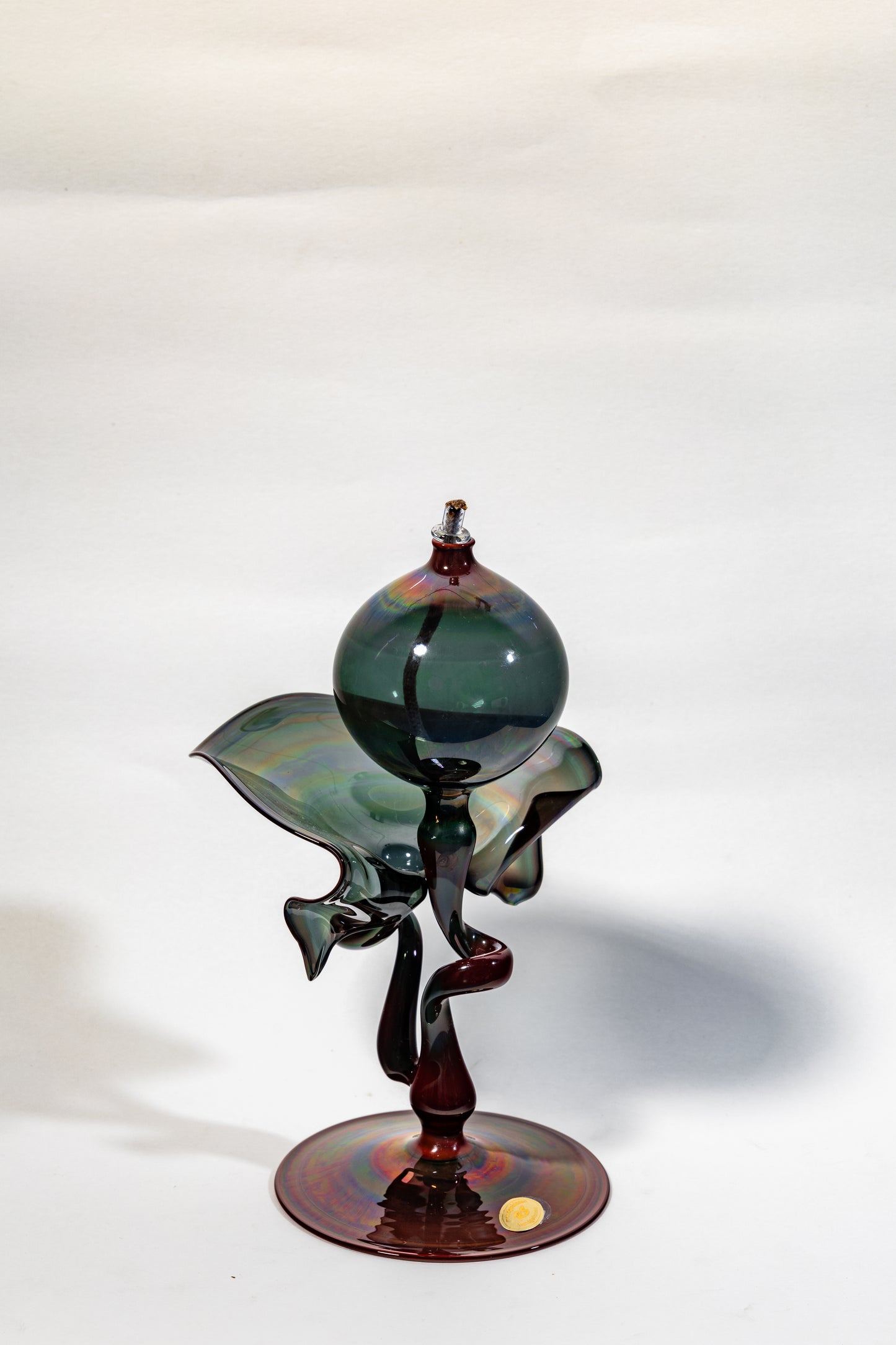 Handblown Vintage Oil Lamp Sculpture