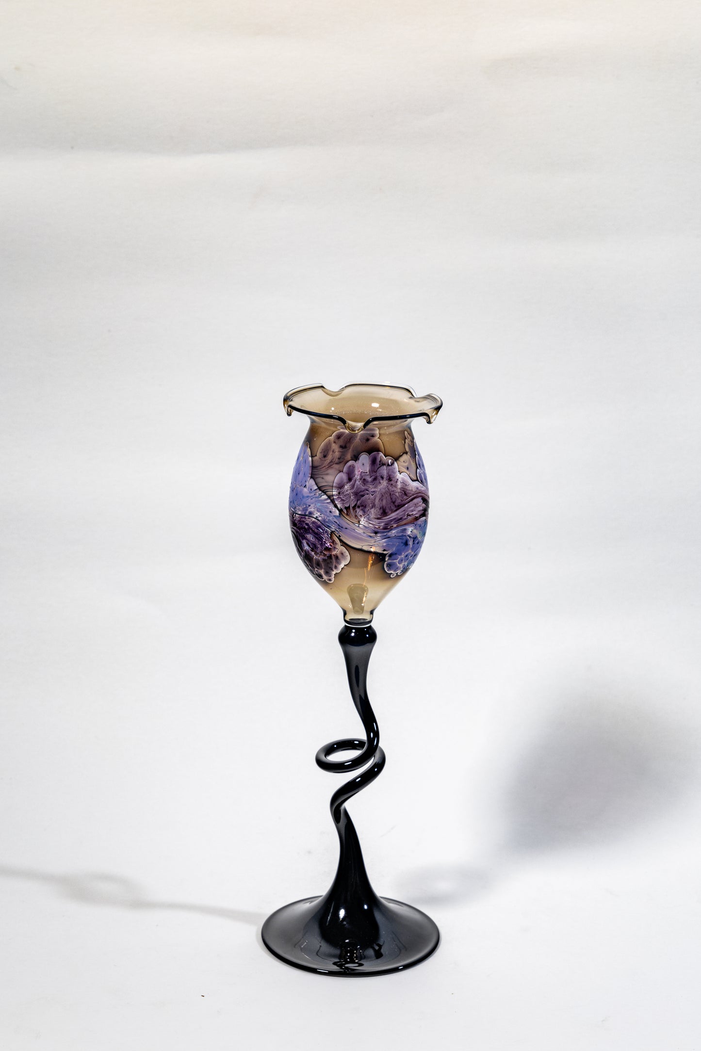 Handblown Art Glass Chalice Candle Holder