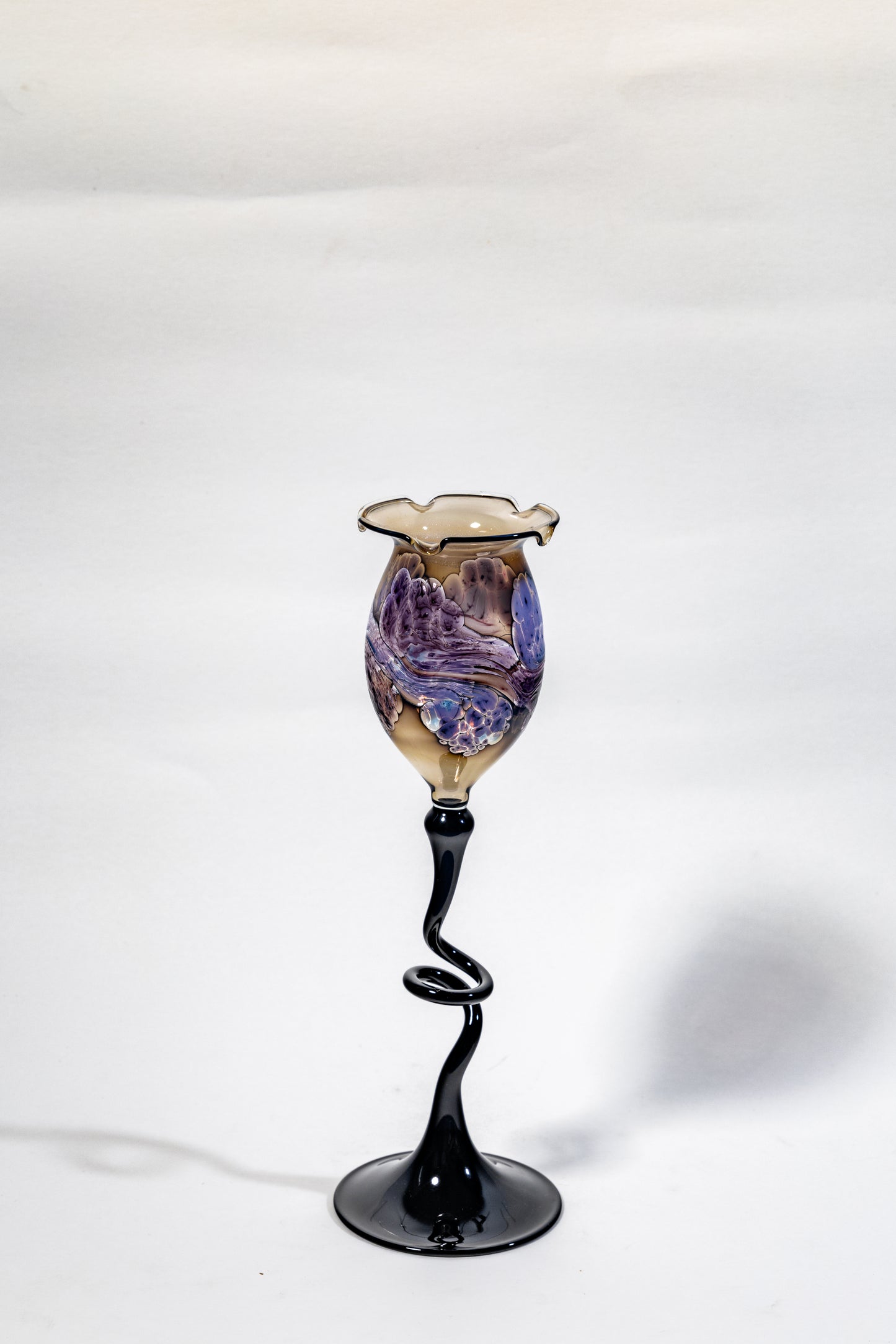 Handblown Art Glass Chalice Candle Holder