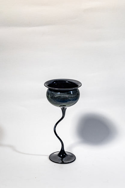 Nocturne Curve – Murano Black Art Glass Chalice