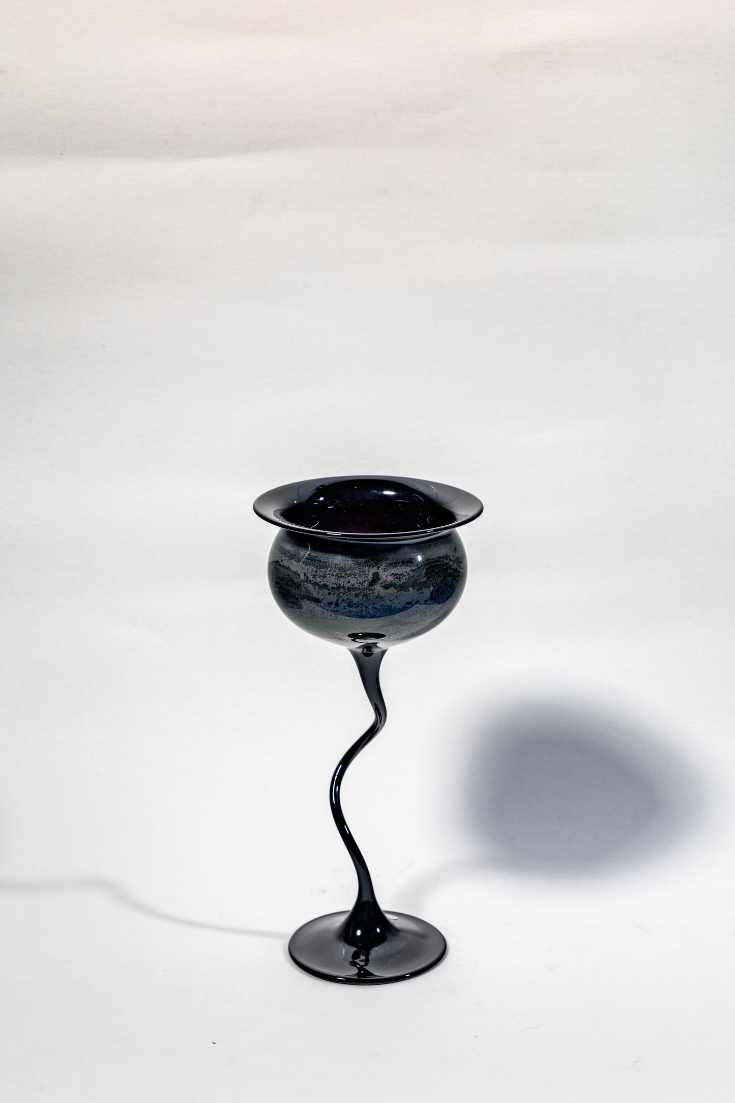 Nocturne Curve – Murano Black Art Glass Chalice