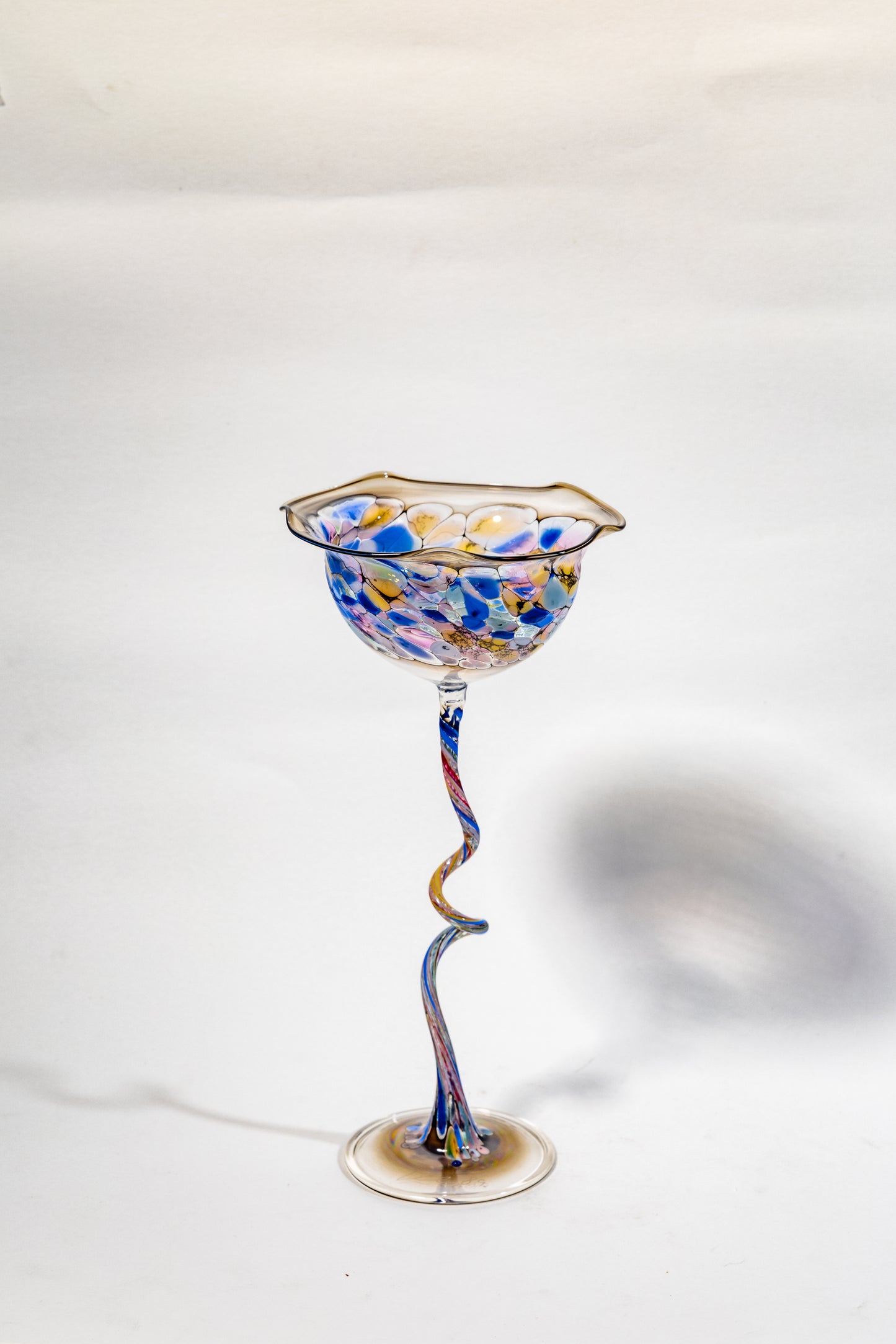 Vintage 1930s Hand-Blown Glass Candlestick Holder – Timeless Art Deco Elegance