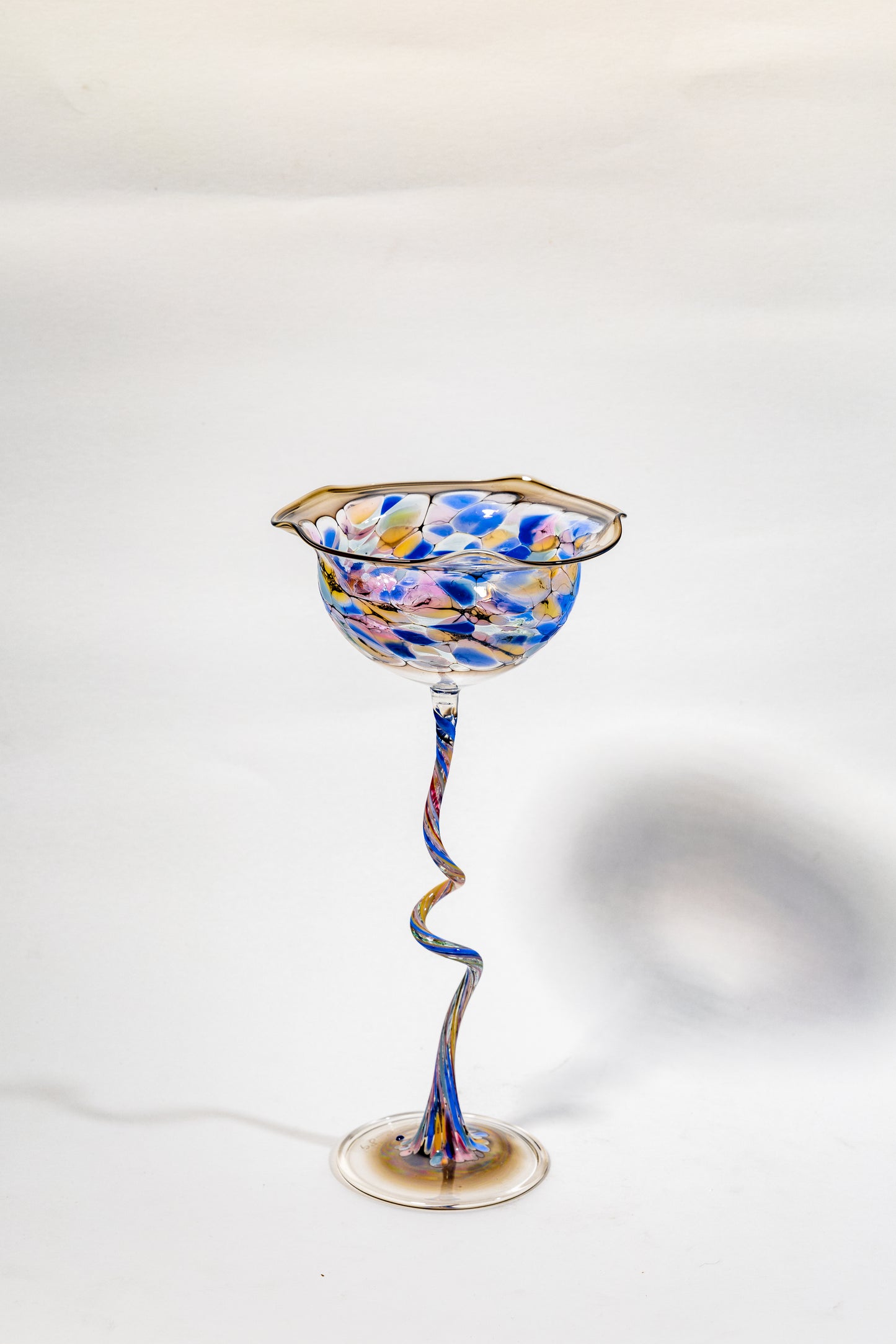 Vintage 1930s Hand-Blown Glass Candlestick Holder – Timeless Art Deco Elegance