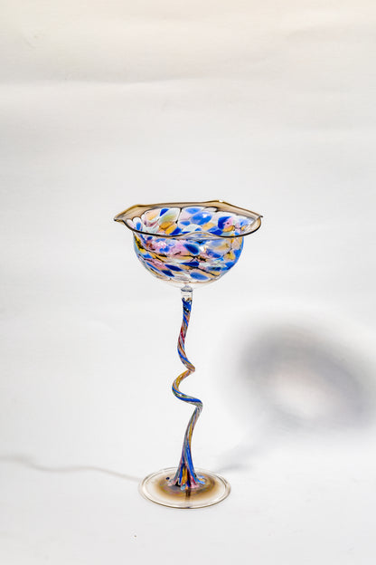 Vintage 1930s Hand-Blown Glass Candlestick Holder – Timeless Art Deco Elegance