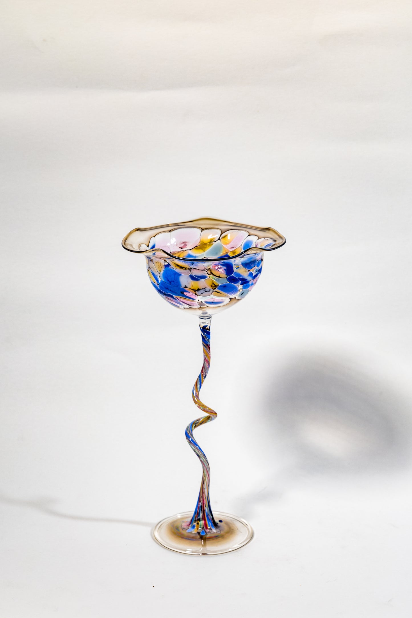 Vintage 1930s Hand-Blown Glass Candlestick Holder – Timeless Art Deco Elegance