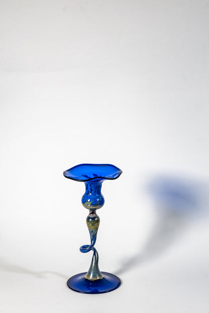 Cobalt Wave – Germany Handblown Art Glass Candle holder