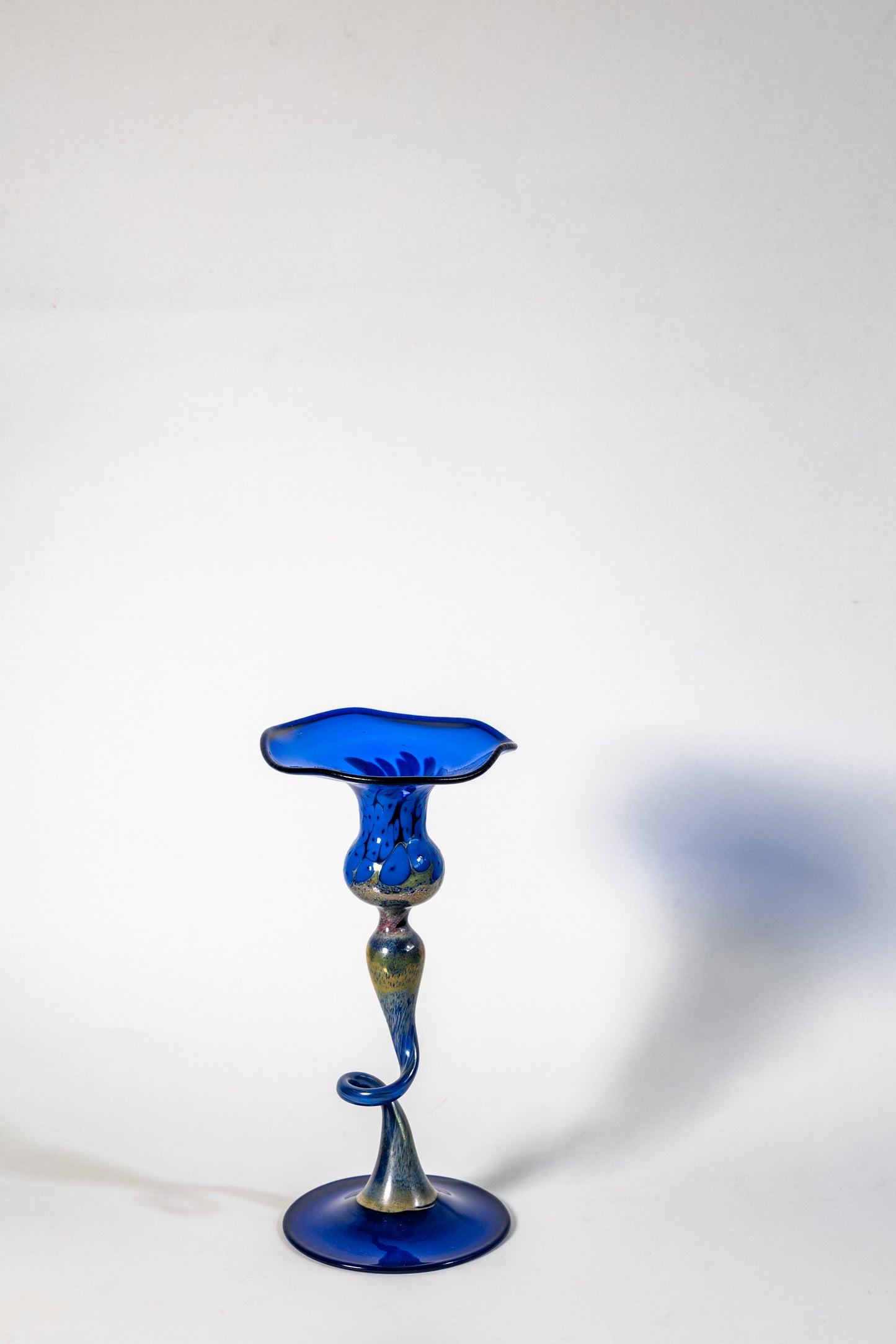 Cobalt Wave – Germany Handblown Art Glass Candle holder