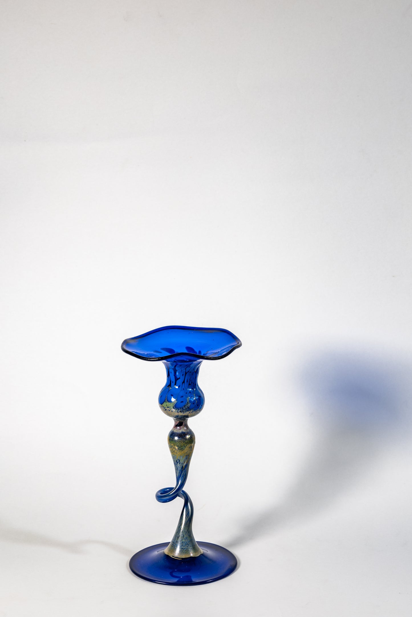 Cobalt Wave – Germany Handblown Art Glass Candle holder