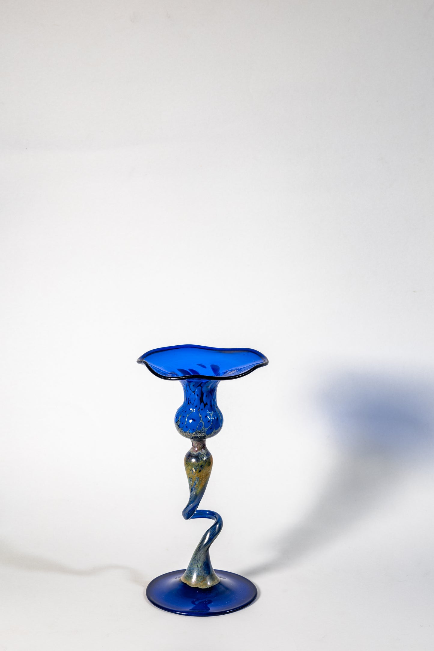 Cobalt Wave – Germany Handblown Art Glass Candle holder
