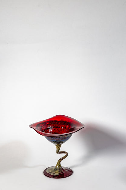 Carmine Spiral – Murano Art Glass Candle holder