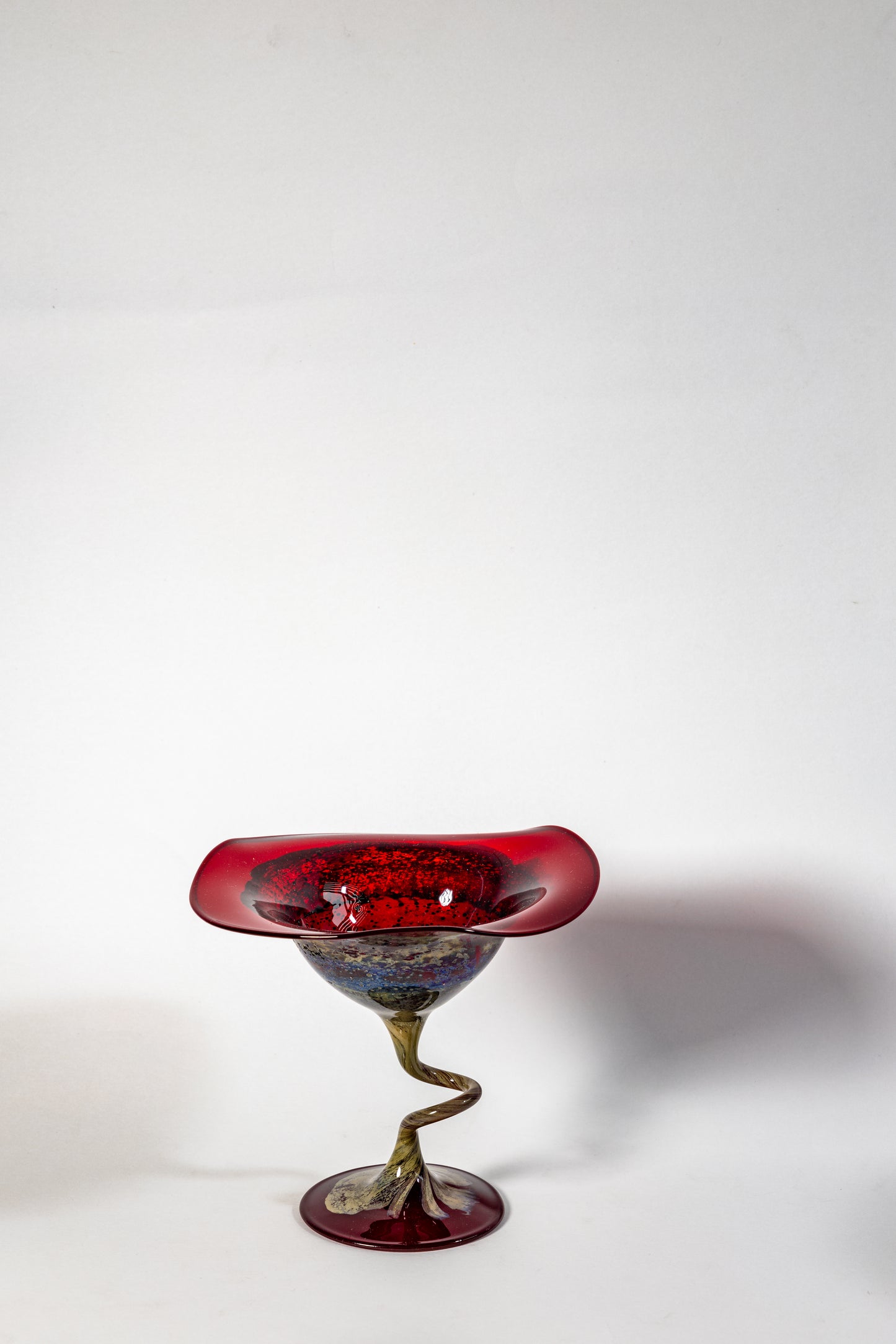 Carmine Spiral – Murano Art Glass Candle holder