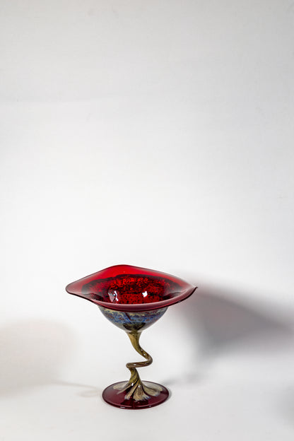 Carmine Spiral – Murano Art Glass Candle holder