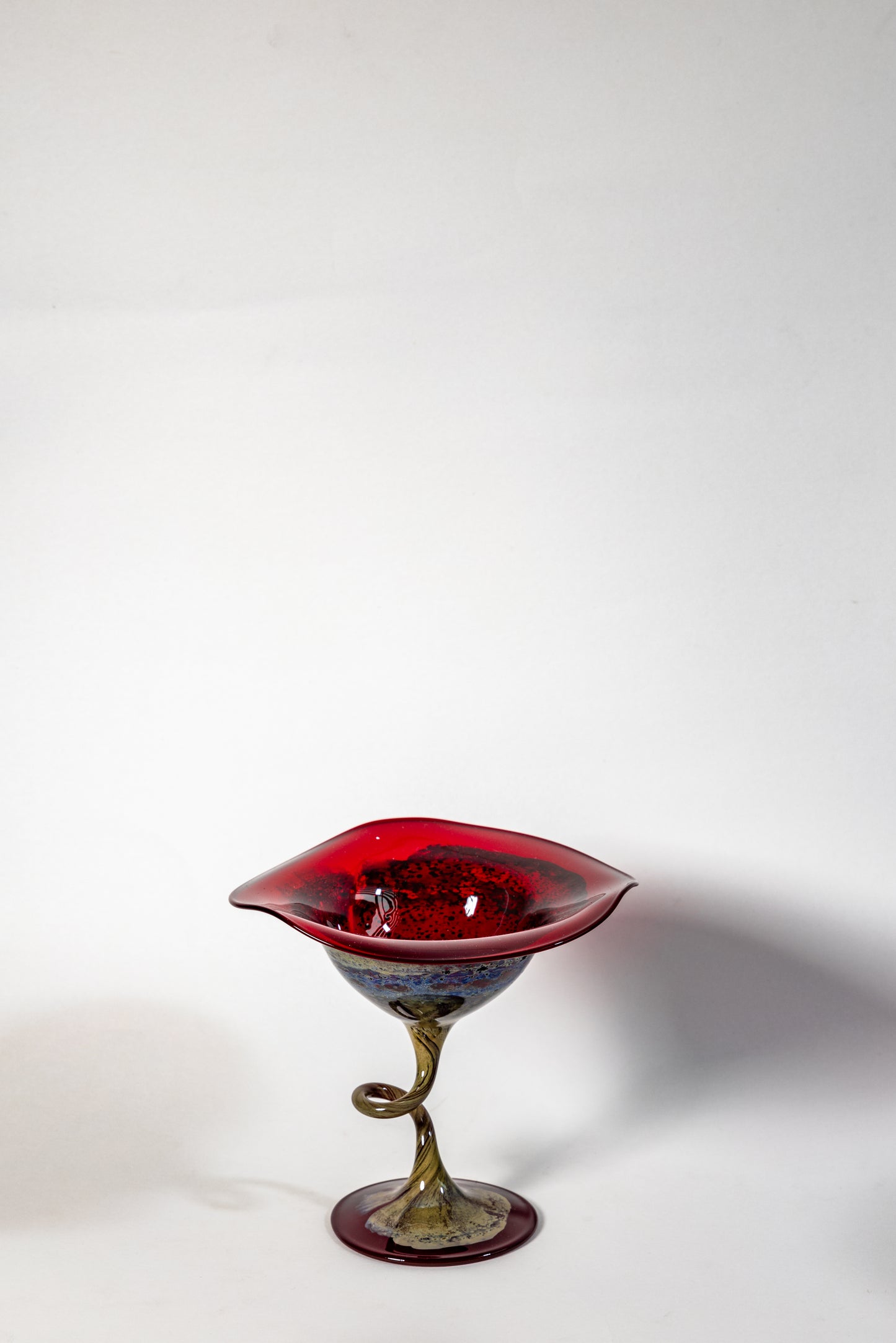 Carmine Spiral – Murano Art Glass Candle holder