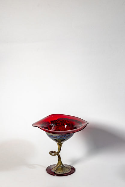 Carmine Spiral – Murano Art Glass Candle holder