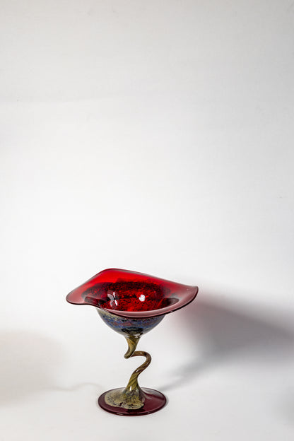 Carmine Spiral – Murano Art Glass Candle holder