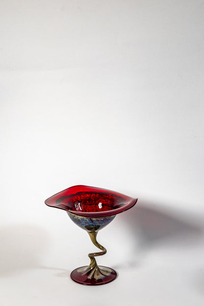 Carmine Spiral – Murano Art Glass Candle holder