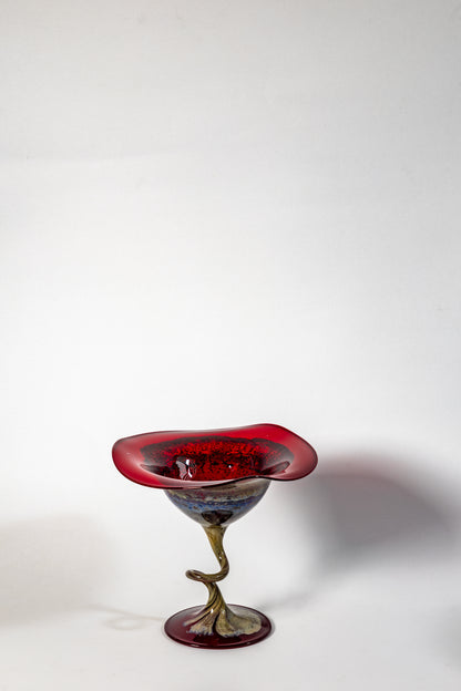 Carmine Spiral – Murano Art Glass Candle holder