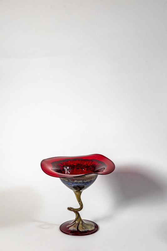 Carmine Spiral – Murano Art Glass Candle holder