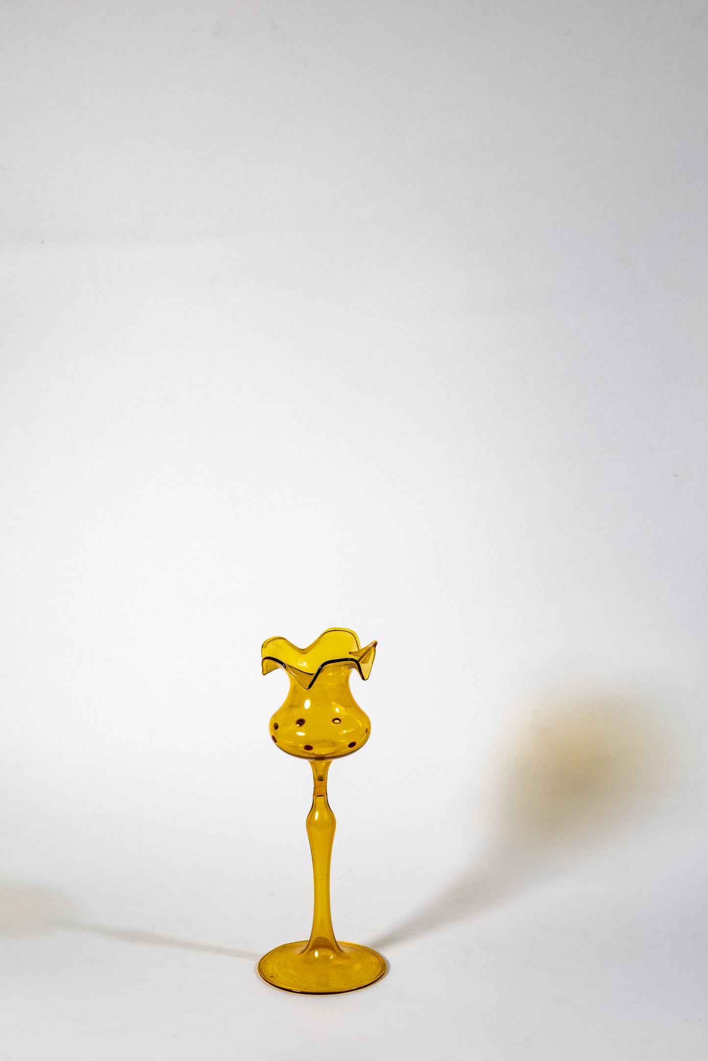 Handblown smoked glass candle holder