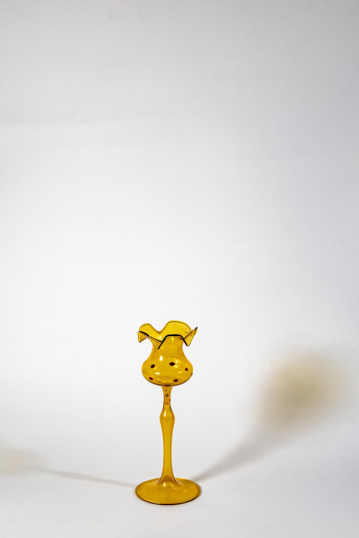 Handblown smoked glass candle holder