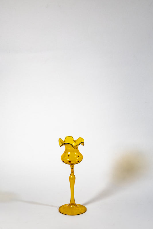 Handblown smoked glass candle holder