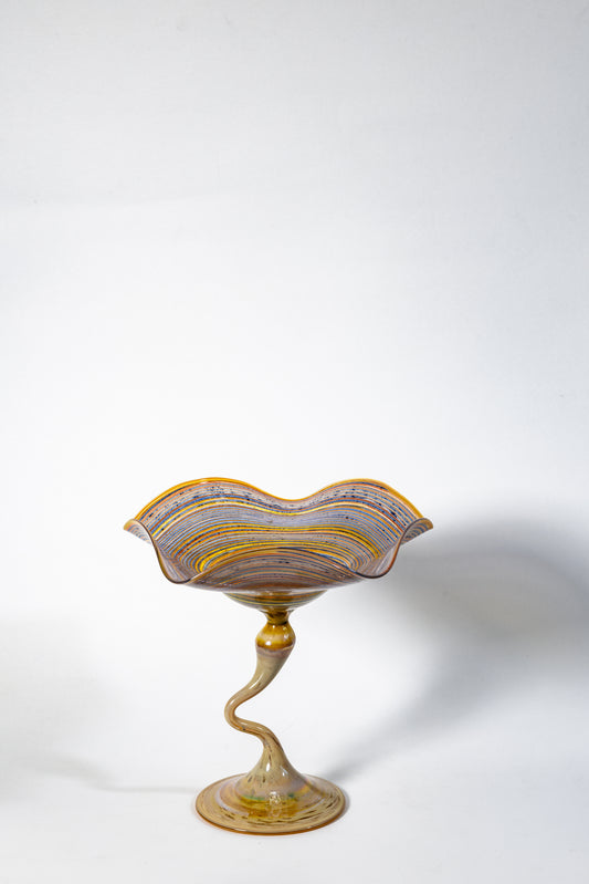 Handblown glass candle holder