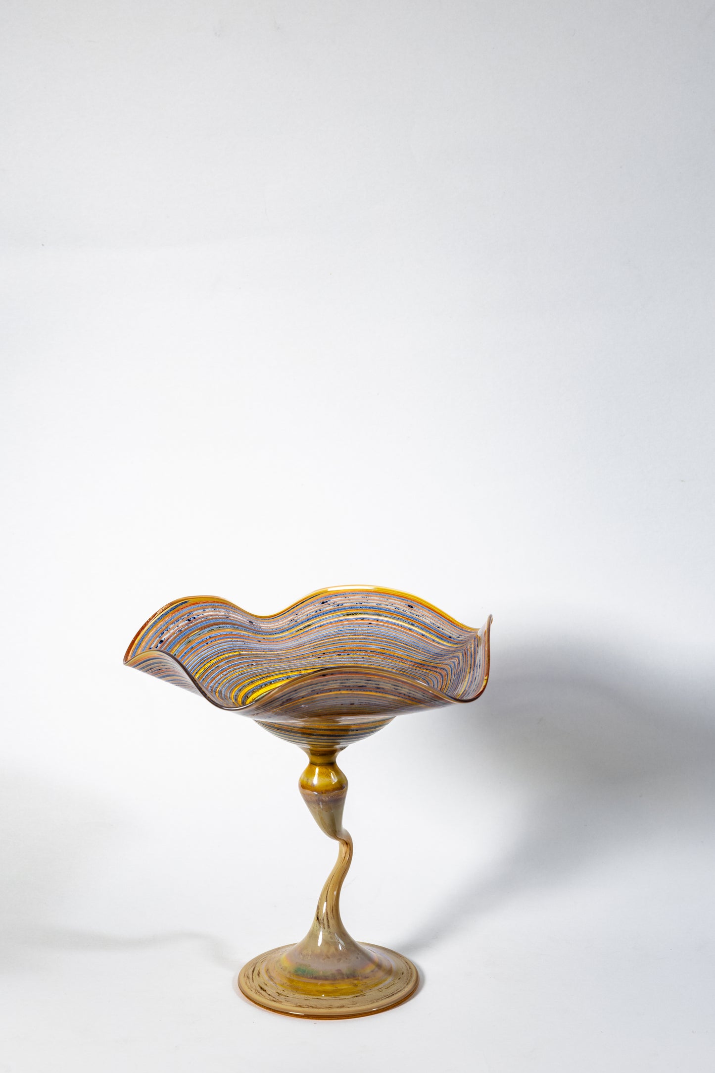 Handblown glass candle holder