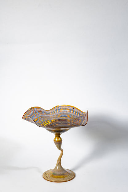 Handblown glass candle holder