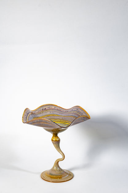 Handblown glass candle holder