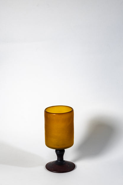 Amber Duo – Mid-Century Modern Art Glass Goblets