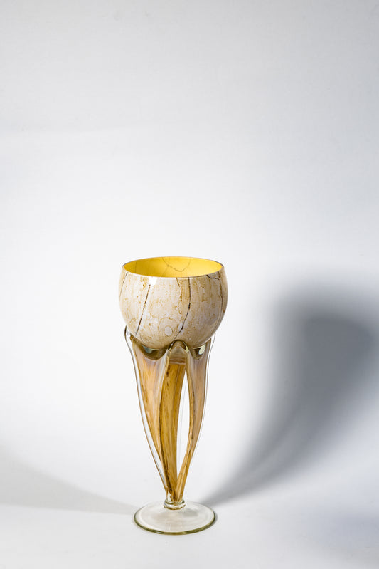 Jozefina Krosn Art Hand Blown Glass Jellyfish Style Candle Holder