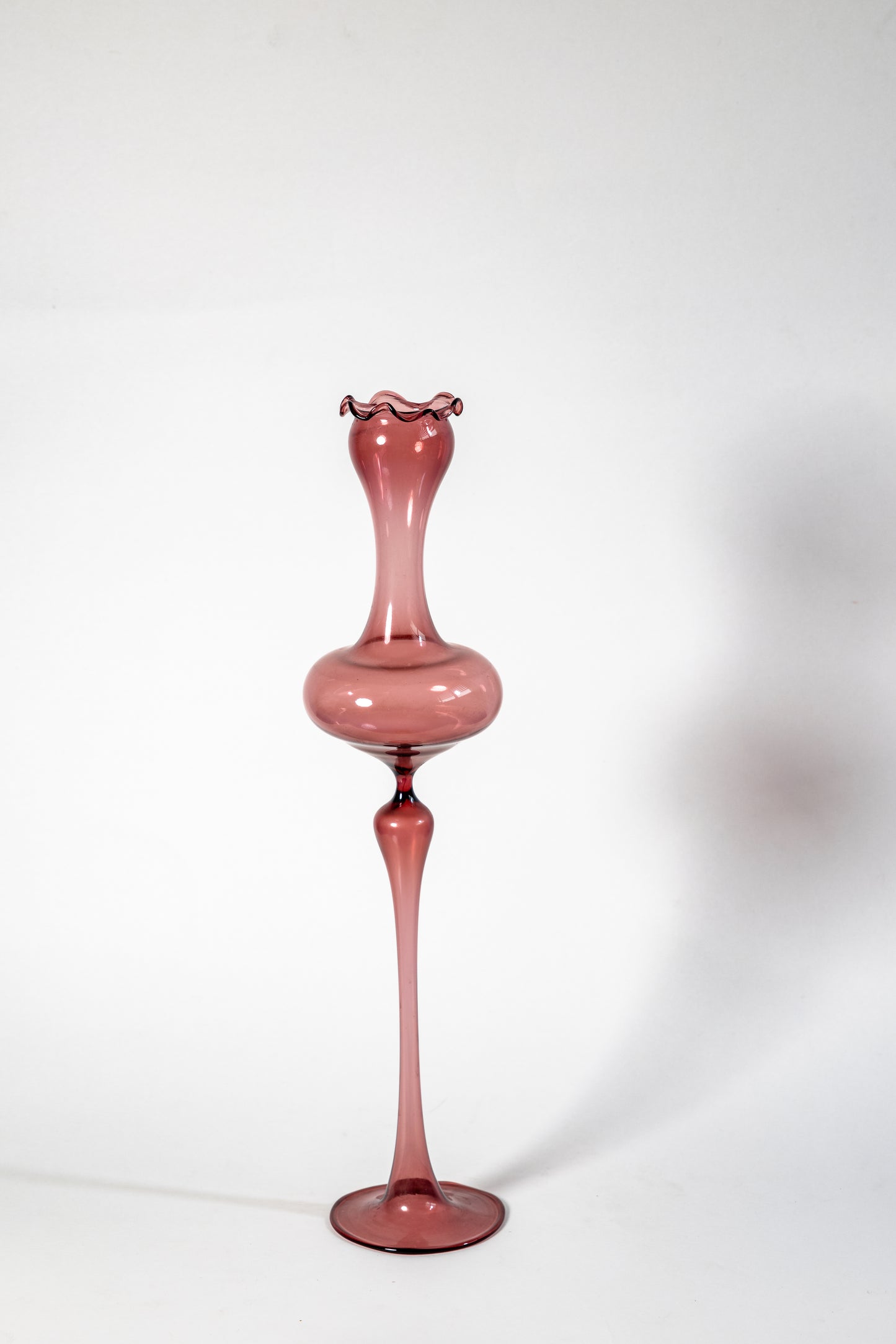 Handblown vintage smoked glass candle holder