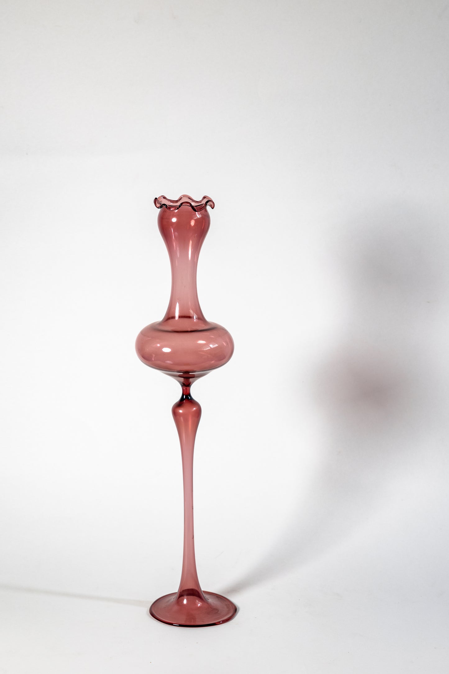 Handblown vintage smoked glass candle holder