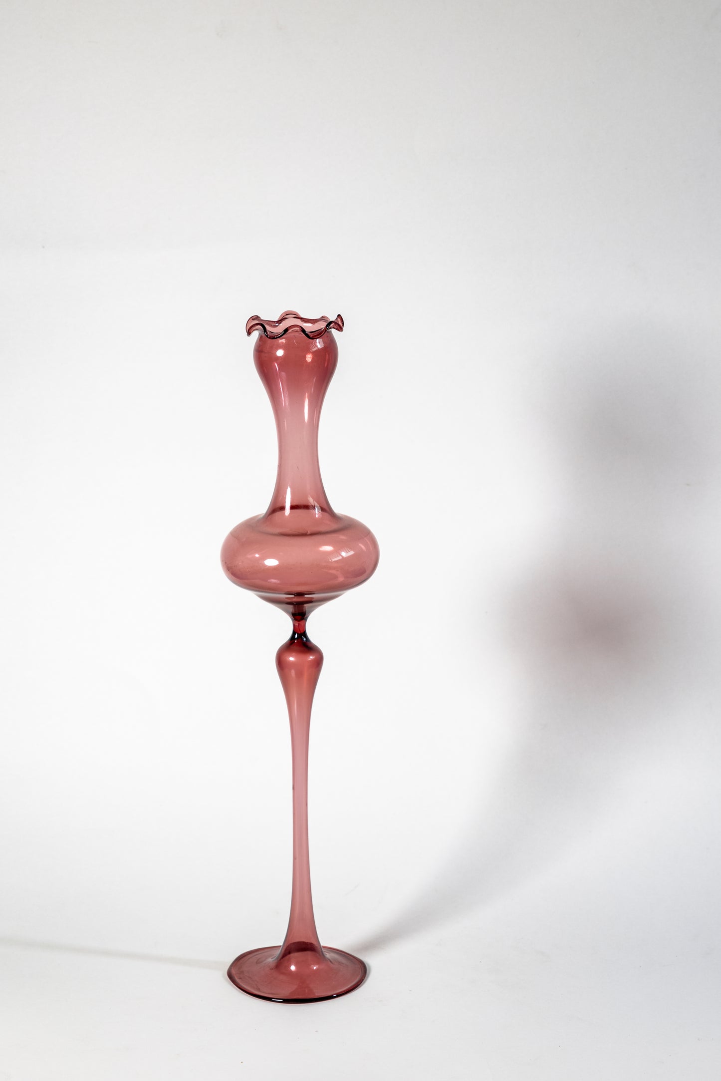 Handblown vintage smoked glass candle holder