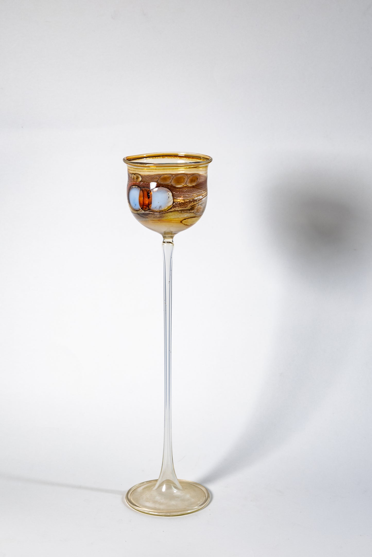 Amber Orbit Chalice — Handblown Murano-Style Glass Candle Holder