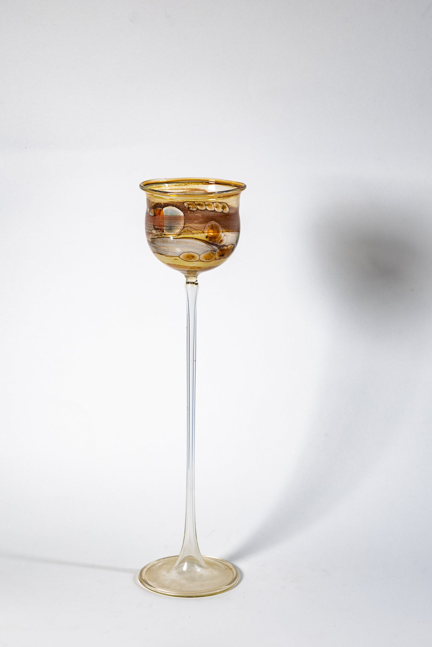 Amber Orbit Chalice — Handblown Murano-Style Glass Candle Holder
