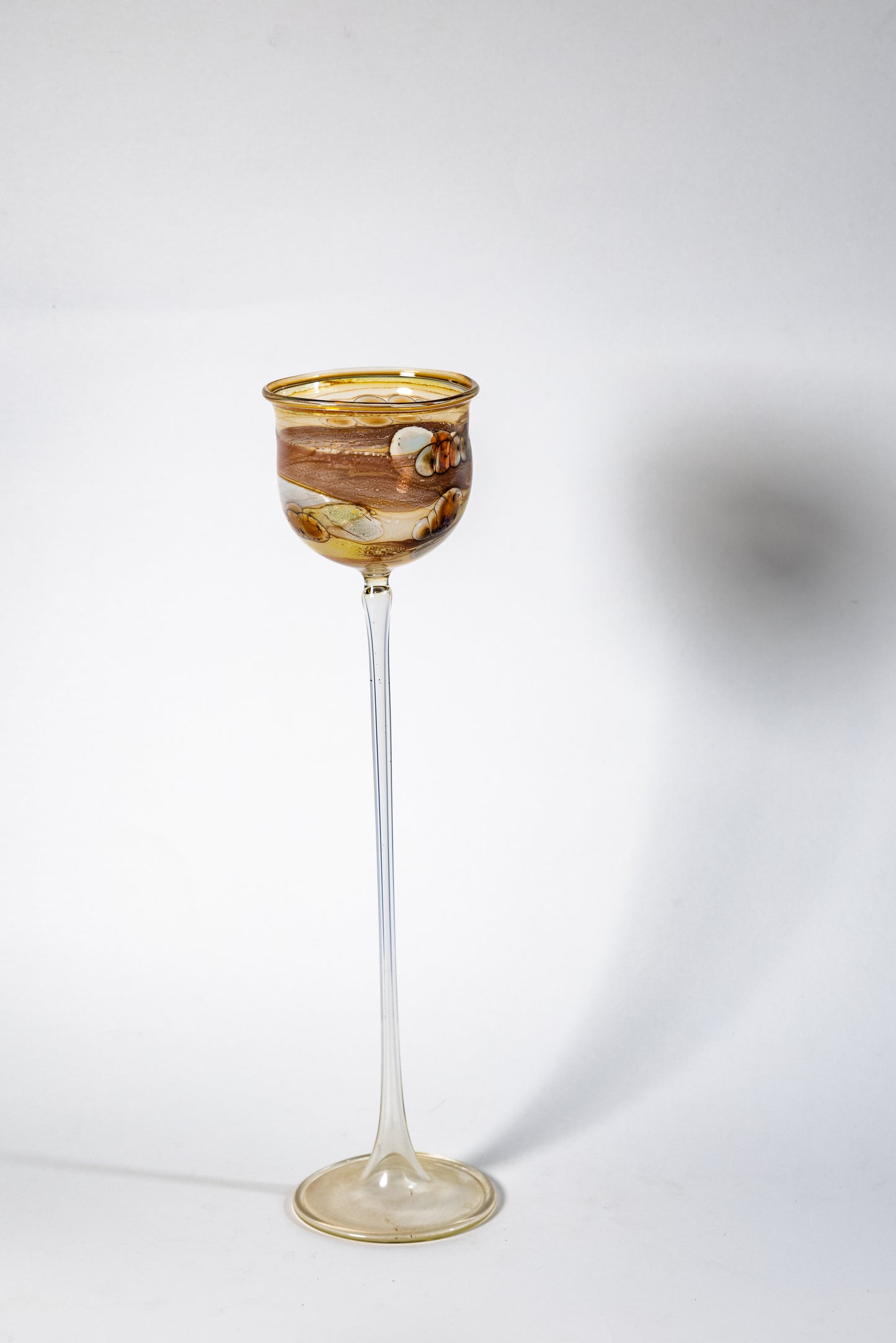 Amber Orbit Chalice — Handblown Murano-Style Glass Candle Holder