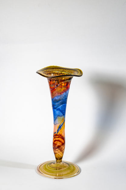 “Aurora di Murano” Handblown Art Glass Trumpet Vase