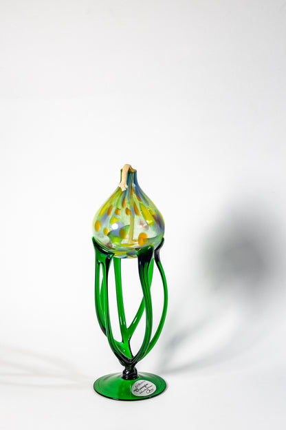 Elegant Hand-Blown Glass Oil Lamp