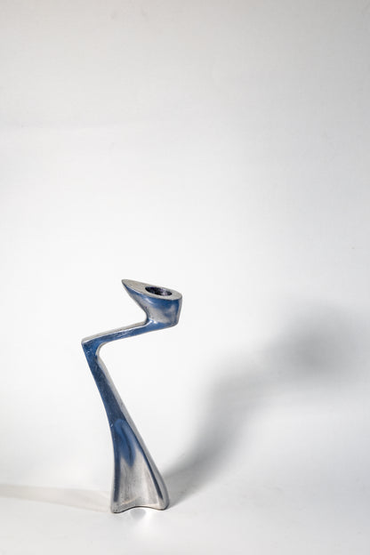 Matthew Hilton “Swan” Candle Holder – Sculptural Elegance in Solid Metal, Modern British design with organic fluidity