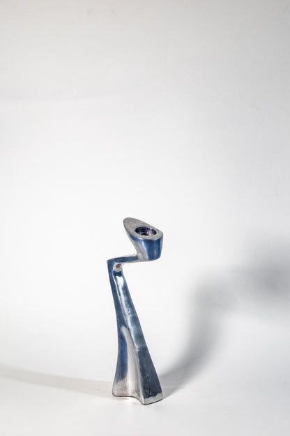 Matthew Hilton “Swan” Candle Holder – Sculptural Elegance in Solid Metal, Modern British design with organic fluidity