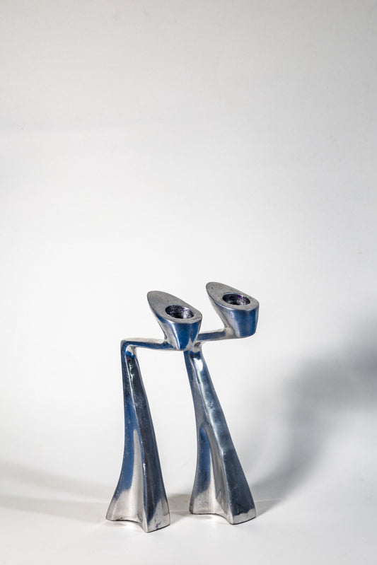 Matthew Hilton “Swan” Candle Holder – Sculptural Elegance in Solid Metal, Modern British design with organic fluidity