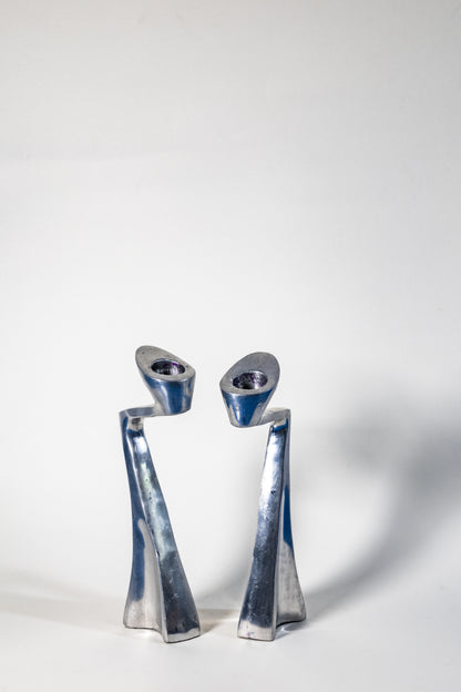 Matthew Hilton “Swan” Candle Holder – Sculptural Elegance in Solid Metal, Modern British design with organic fluidity