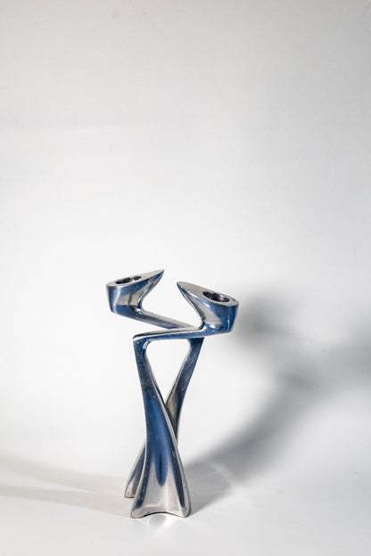 Matthew Hilton “Swan” Candle Holder – Sculptural Elegance in Solid Metal, Modern British design with organic fluidity